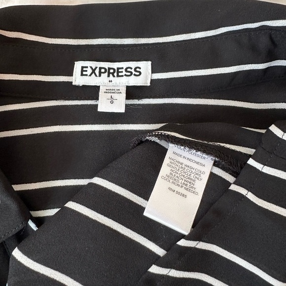 Express black white stripe button down shirt - Picture 2 of 5